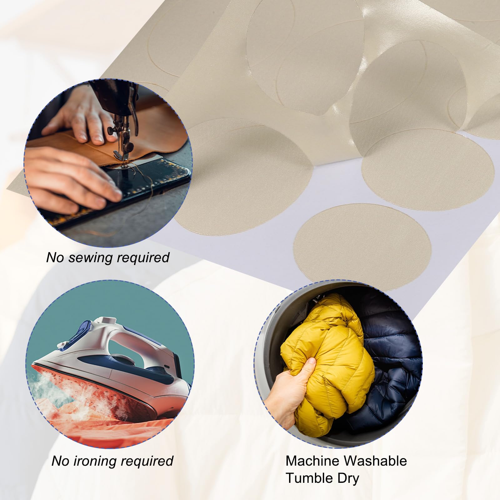 PATIKIL Lot De 6 Feuilles De Ruban Adhésif En Nylon Pour Réparation De Tente, Sac De Couchage, Manteau De Ski, Pantalon, Rouge, Rond Ovale