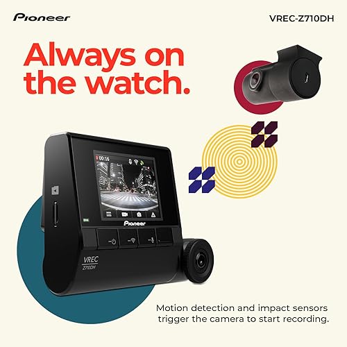 Miniatura 6 de Pioneer VREC-Z710DH - Sistema de cámara de tablero HD de 2 canales con WiFi y pantalla LCD de 2 pulgadas