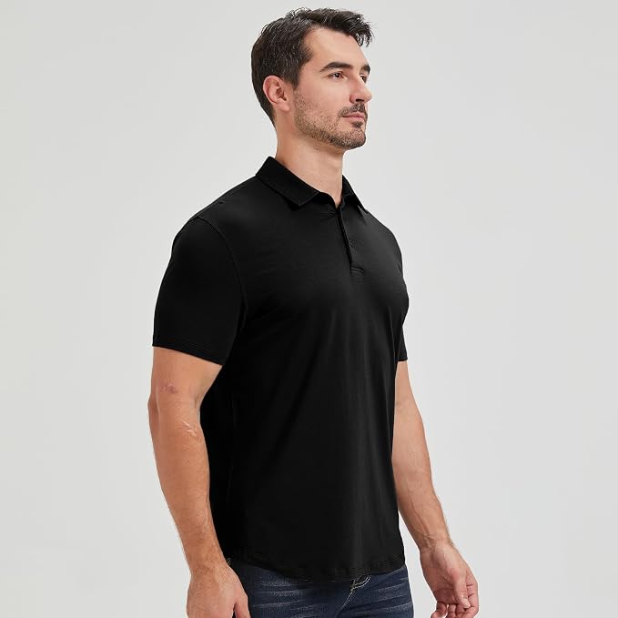 Polo hombre negro talla XL ultra suave bamboo miniatura 2
