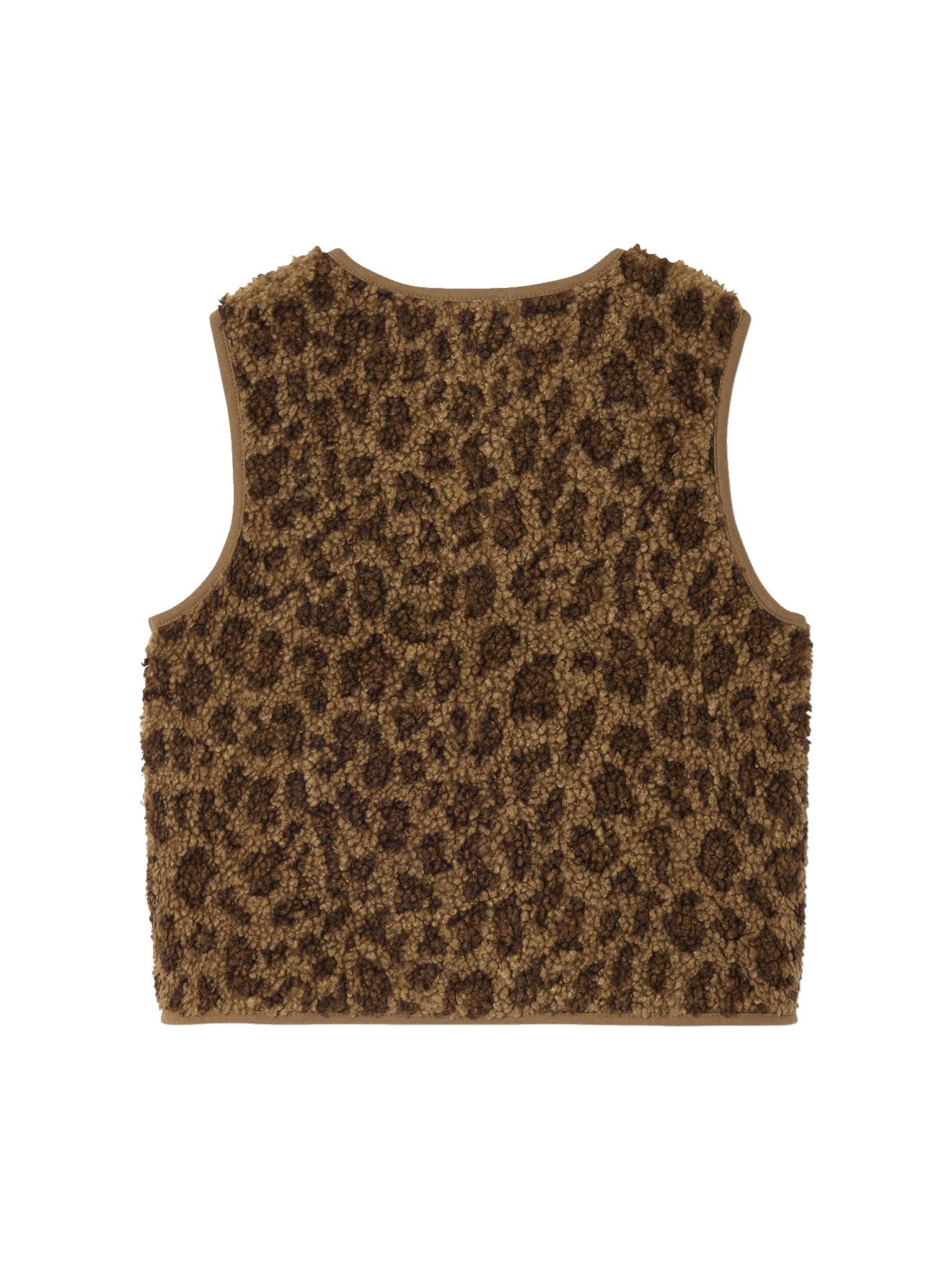 Vertbaudet Mädchen Teddyfleece-Weste mit Leopardenmuster