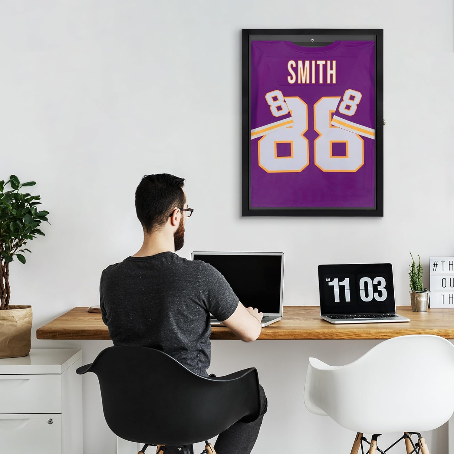 Americanflat Jersey Frame Display Case - 23x31 Lockable Display Case with Hanger - All-Star Collection - Black Sports Jersey Frame Shadow Box with Plexiglass for Baseball, Football, Basketball, Soccer - Image 8