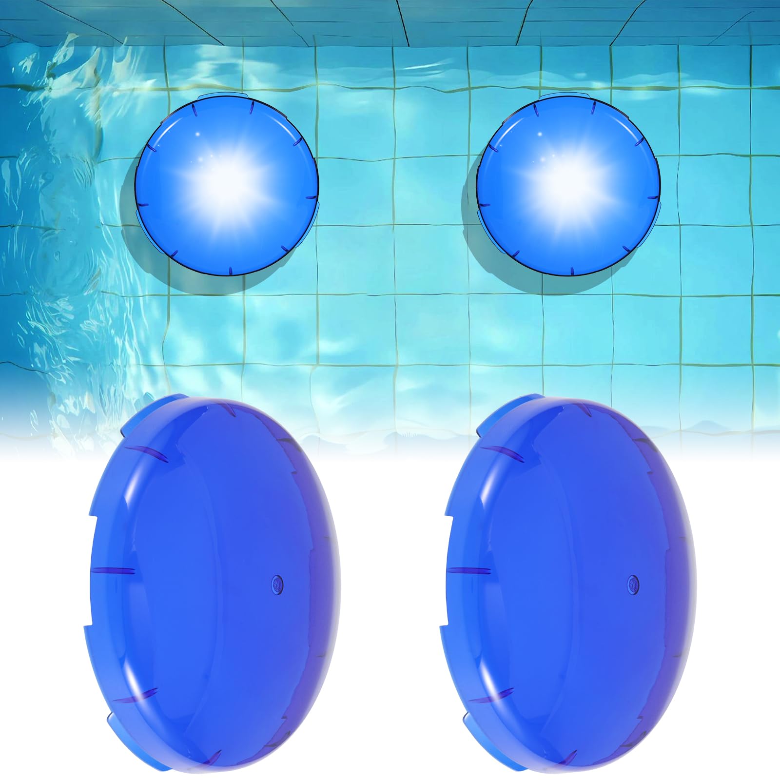 Lentille universelle de lumière sous-marine Foxtell de 19,1 cm pour spa et piscine (Lot de 2)