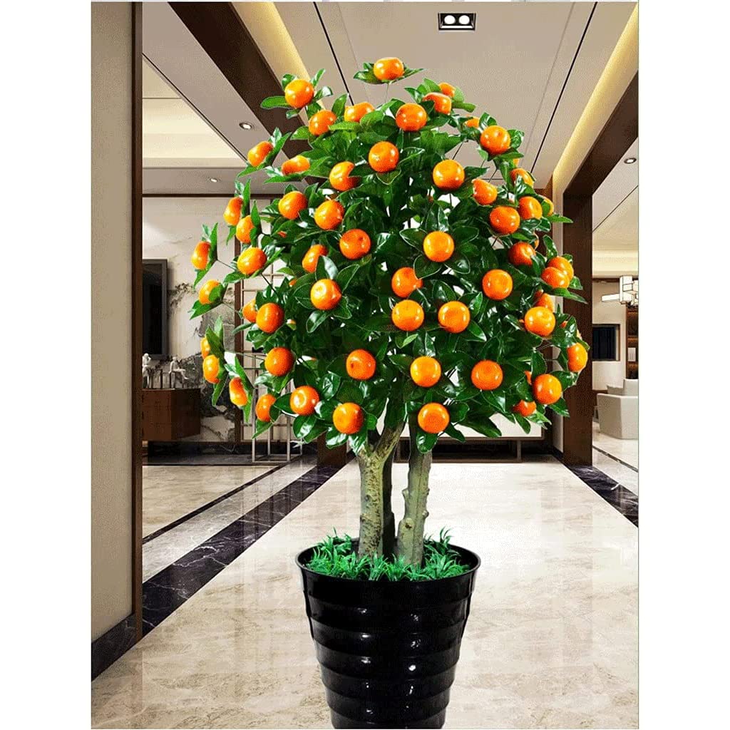 新年セール　金柑 中型観葉植物 Amazon｜シミュレーション人工木 人工金柑の木 フェイクツリー 鉢植え