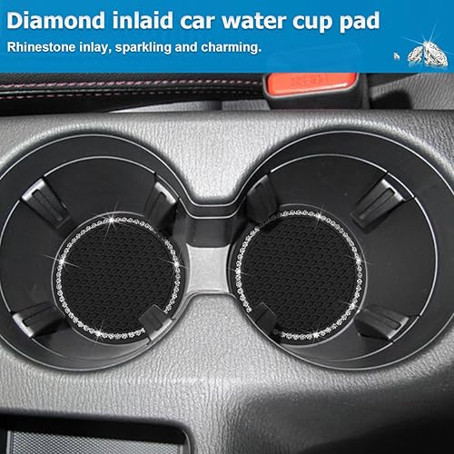 Miniatura 4 de Mandark 2 posavasos brillantes para automóvil, 2.75 pulgadas, almohadilla de inserción para portavasos de vehículo, antideslizante para interior de