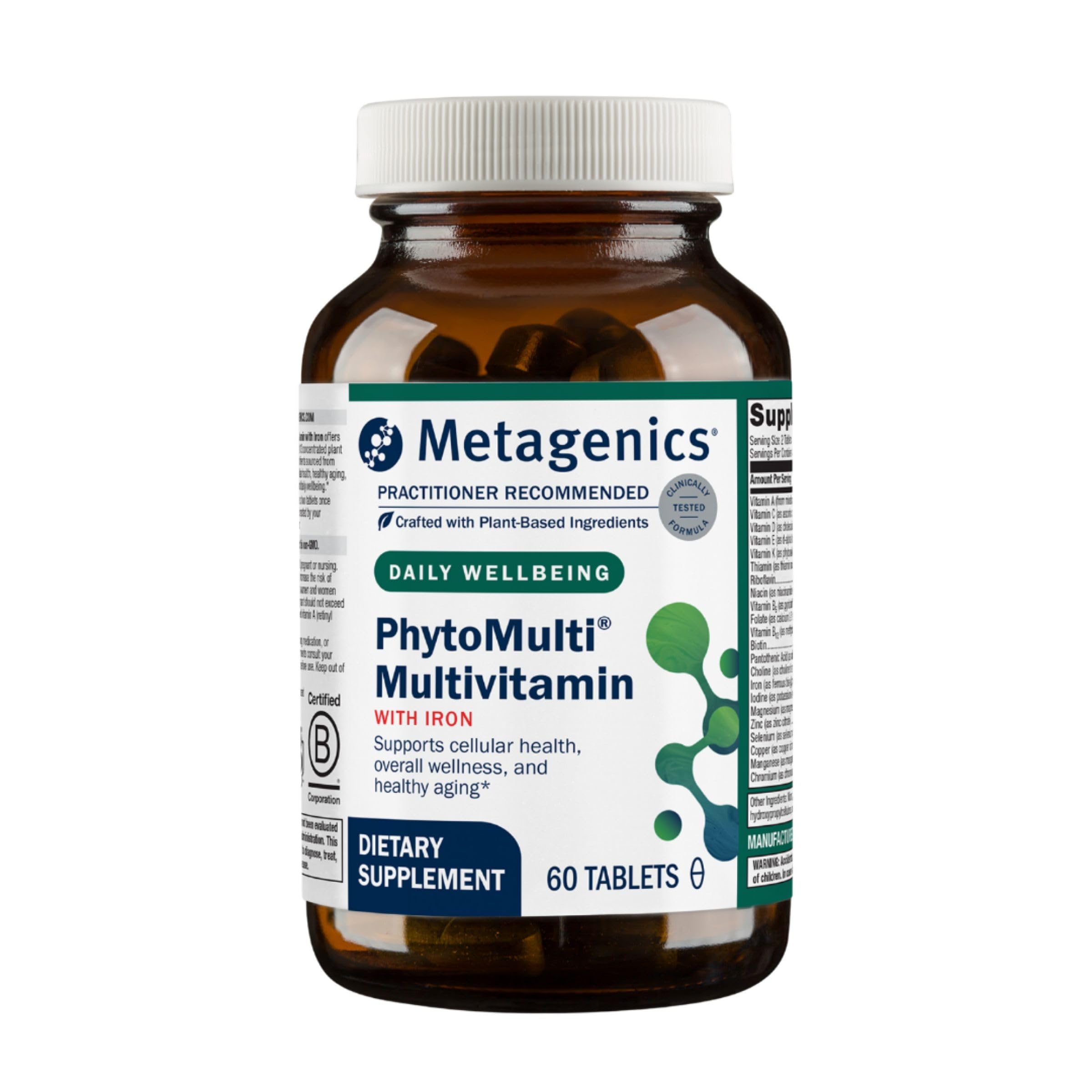 [BRSWIZICB57QOCIV] Metagenics PhytoMulti Multivitamin with Iron Bisglycinate 18 mg, 60 Tabs