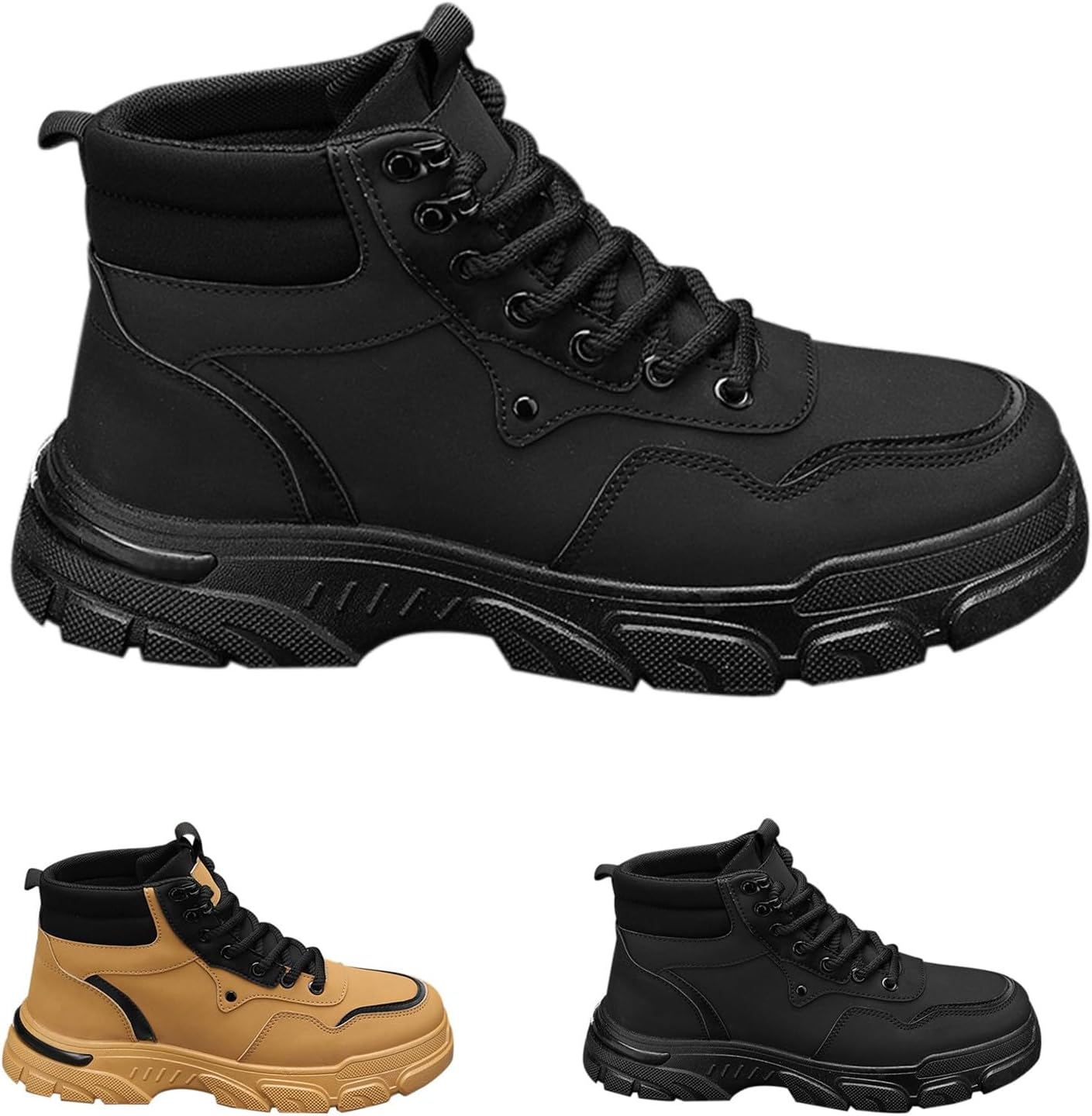 Boots Men's Waterproof Wide Men's Boots Vintage Autumn Shoes Non-Slip Work Shoes Short Shaft Ankle Boots Platform Hiking Shoes Running Trekking Shoes Tactical Winter Shoes Winter Boots