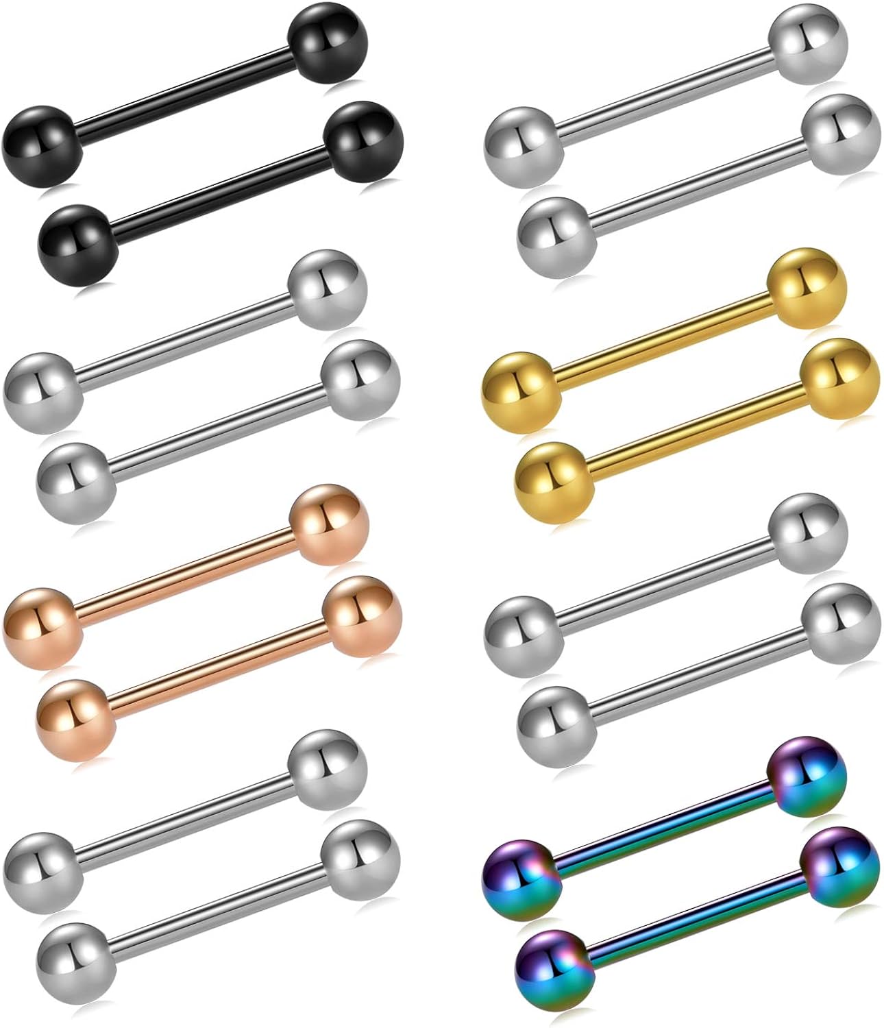 Briana Williams 16pcs 14G Stainless Steel Straight Nipple