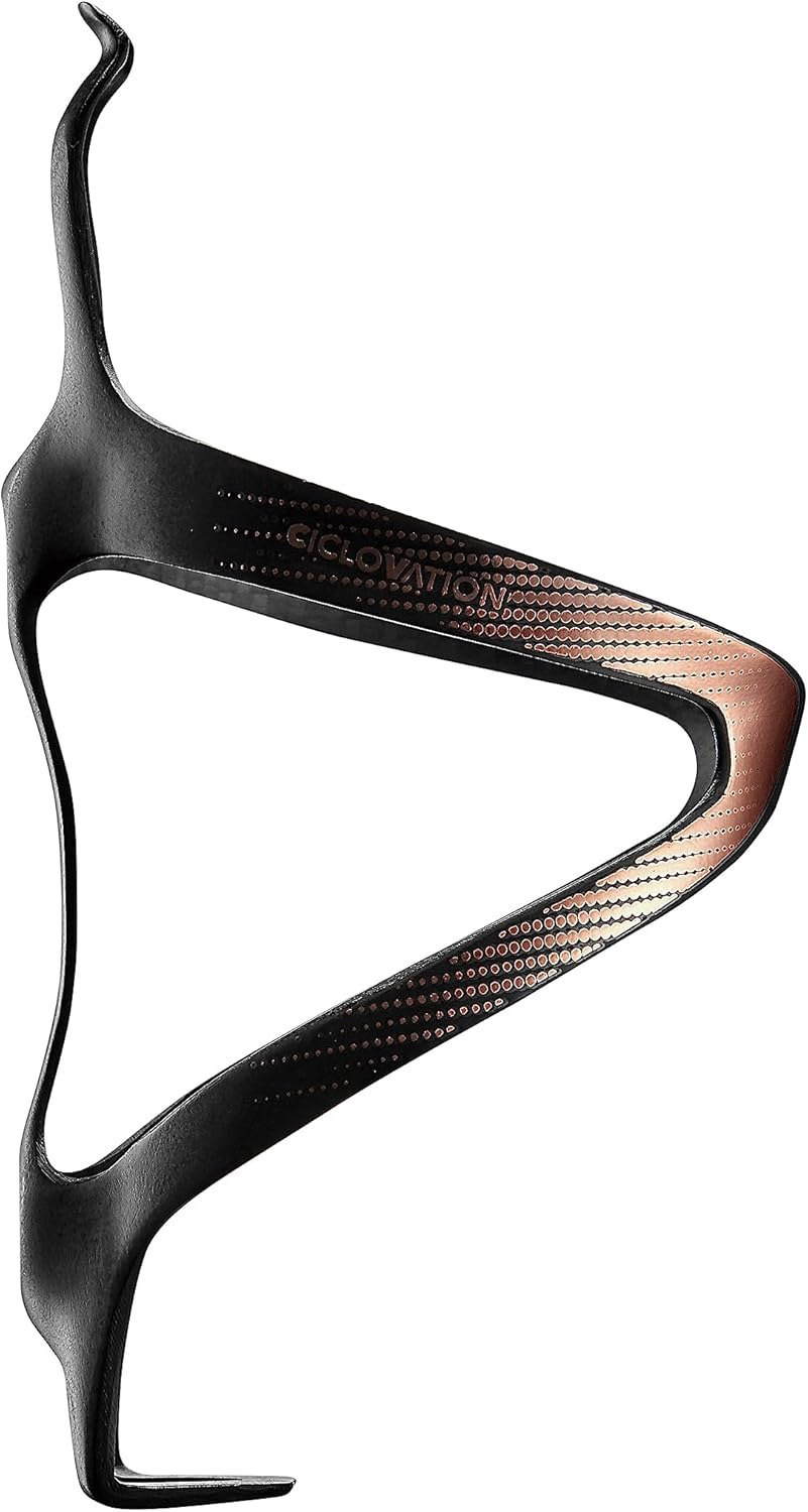 CICLOVATION Carbon Fiber Bottle Cages, The Optimal Amalgamation of Power and Beauty, Combining Strong Yet Lightweight Design with the Beauty of Carbon Fiber Finished in a Fusion of Color Textures.