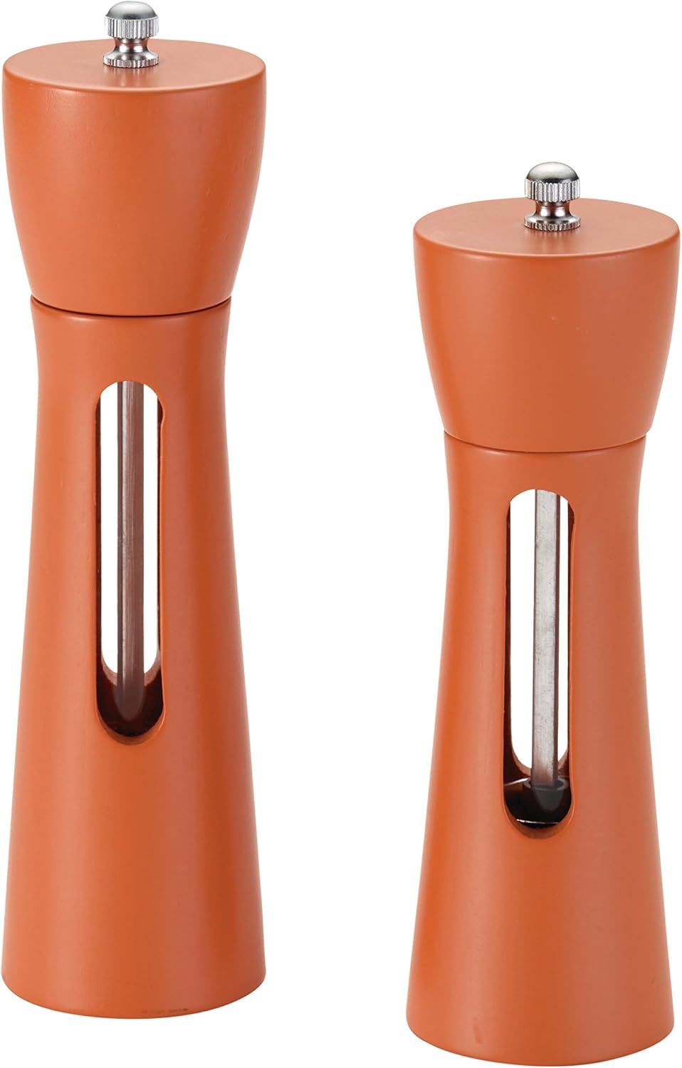 Rachael Ray Tools and Gadgets 2-Piece Wooden Salt and Pepper Grinder Set, Orange