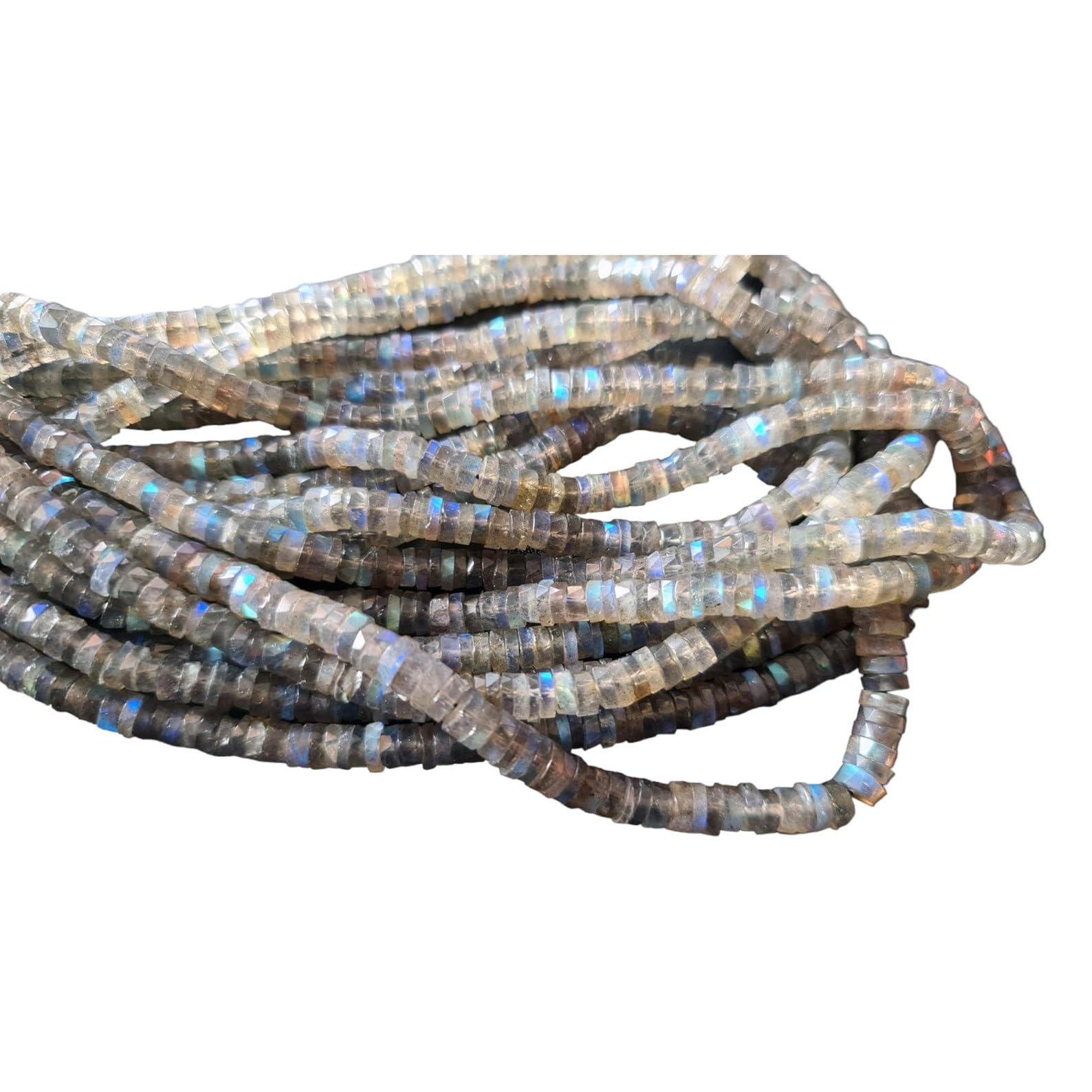 Perles de pneu labradorite 5 à 6 mm pierres naturelles facettées pour collier de femme