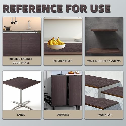 Miniatura 6 de ZYJT Chapa de madera de nogal, diseño de lujo, laminado de 24 x 48 pulgadas, no pegado, flexible, duradero, de PVC, paneles de chapa de madera