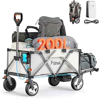 Litheli 電動キャリーワゴン 坂道運搬 軽量 大容量100L Amazon.co.jp: Litheli 電動キャリーワゴン 坂道運搬 軽量 大容量100L