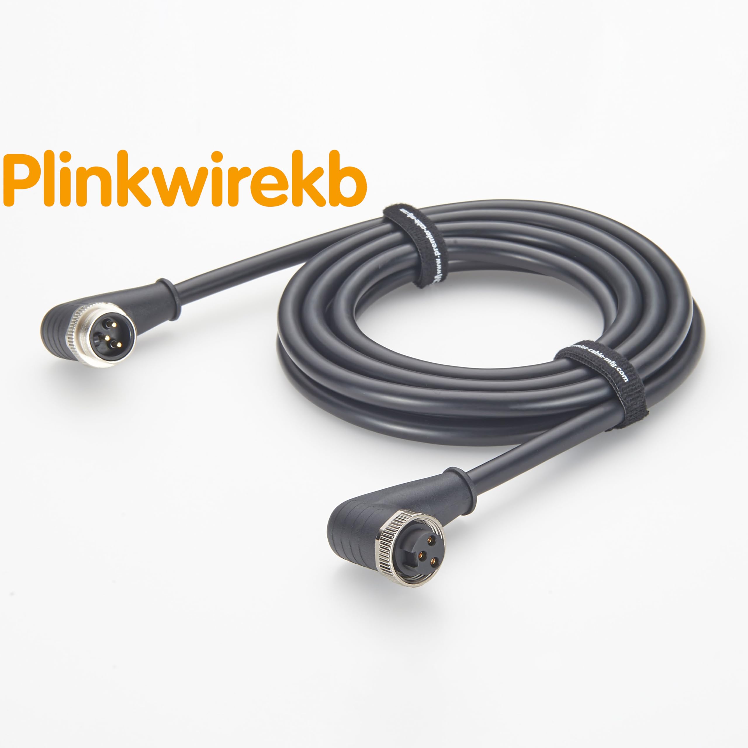 7/8"-Rundstecker-Winkelkabel (Stecker auf Buchse), 3-poliges Netzkabel, 14 AWG, kompatibel mit Turck WSM WKM 34-M S4000 für DeviceNet, Sensoren oder industrielle Automatisierungssysteme 3m