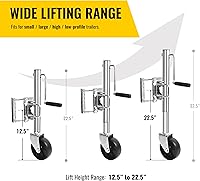 Vista 2 de MaxxHaul - 70148 - Gato hidráulico para remolques con elevador suspenso de 10" con una rueda, 1000 lb. de capacidad
