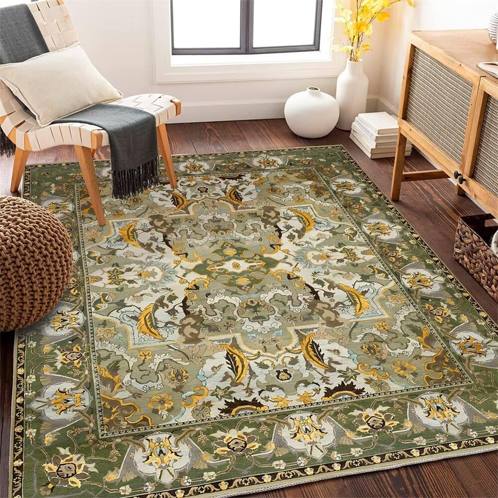Tapis de salon pas cher 300x400cm grand tapis chambre enfant fille vert