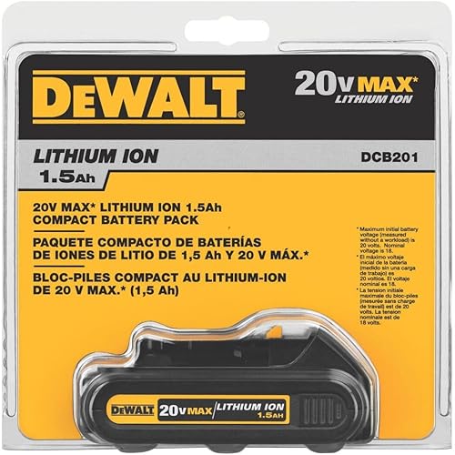 Miniatura 8 de DEWALT DCB201 Batería compacta de iones de litio, 1.5 A 20 V