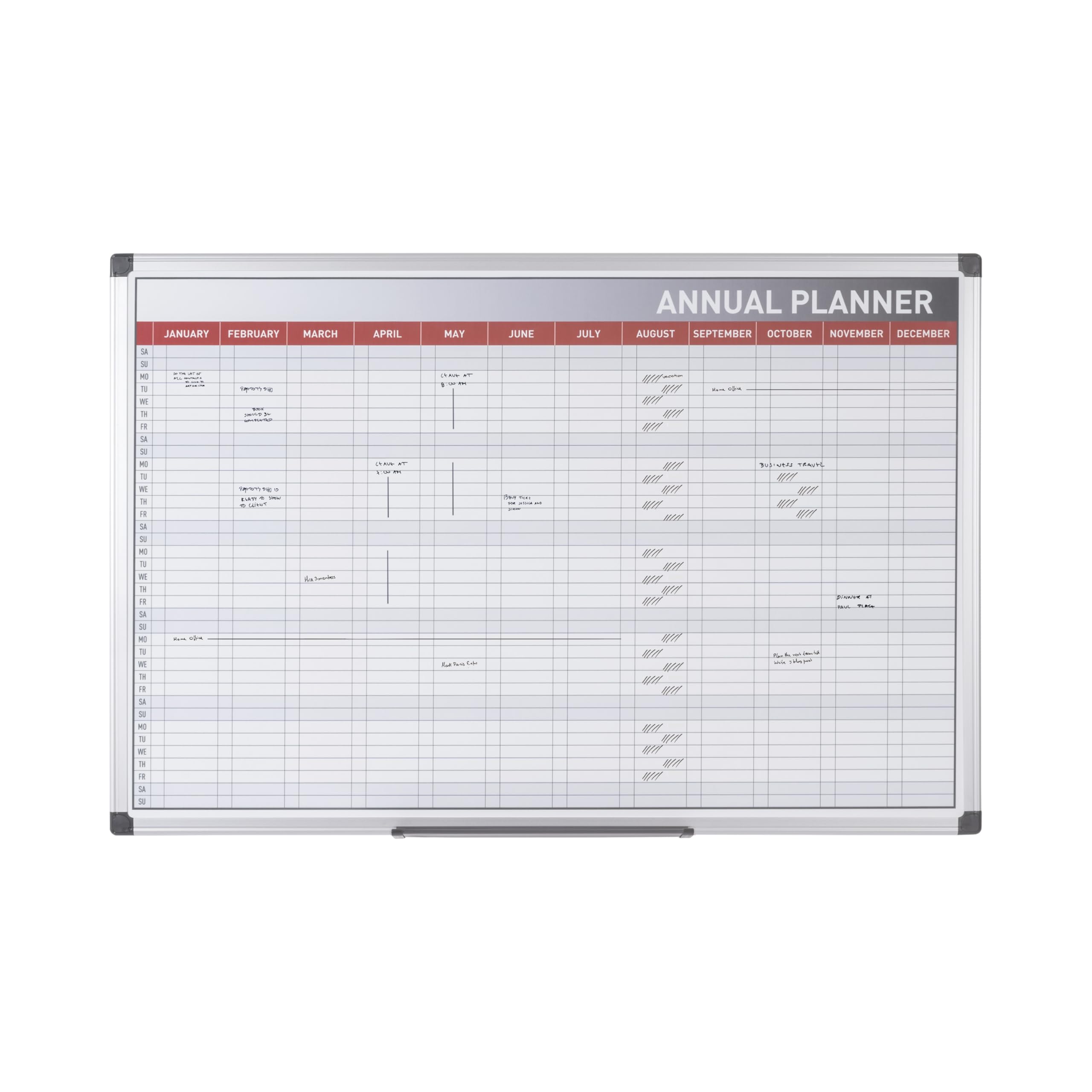 Bi-Office Magnetic Annual Planner Months