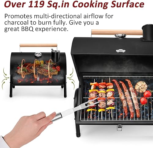 Miniatura 4 de Leonyo Juego de 12 parrillas portátiles de carbón, parrilla pequeña para barbacoa, mini parrilla de carbón de mesa con tenedor para barbacoa,