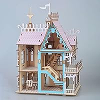 Vista 3 de Rompecabezas 3D de casa de muñecas para niños, rompecabezas 3D de casa de muñecas para niñas, juguetes educativos de papel para juegos, Navidad