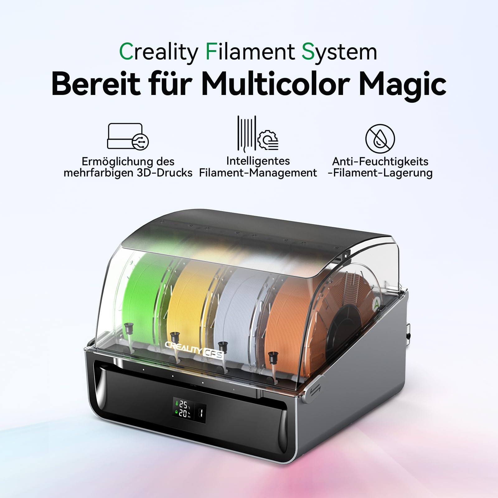 Creality CFS Automatisches Filamentsystem für 3D-Drucker, Automatischer Filamentwechsel, Mehrfarben- & Multimaterialdruck bis 16 Farben, RFID-Erkennung, Kompatibel mit K2 Plus & Hi