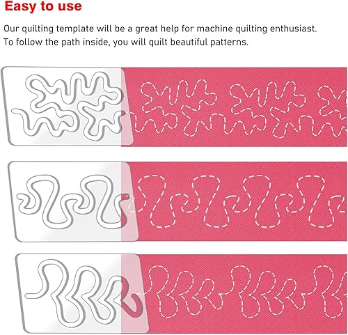 Miniatura 13 de Kapyoo Reglas y plantillas de acolchado Plantillas de acolchado para máquinas Plantillas de acolchado en forma de corazón en forma de corazón