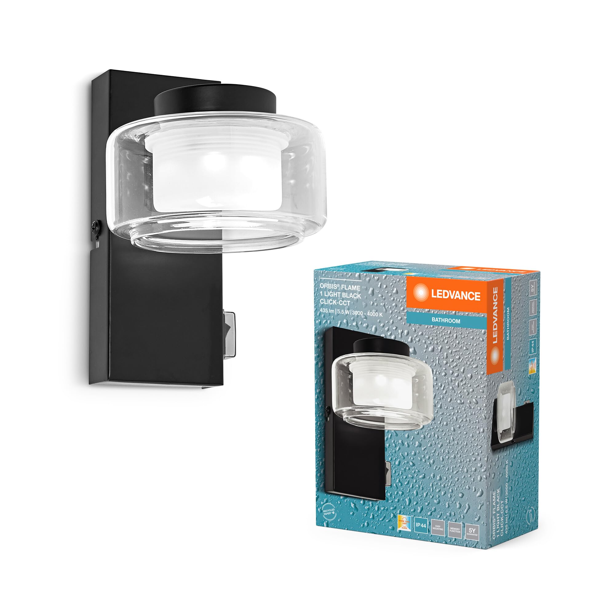Applique LEDVANCE ORBIS Flame noire 5.5W luminaire orientable IP44