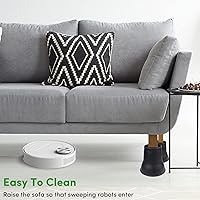 Vista 4 de DEDU Elevadores de cama de 6 pulgadas, resistentes, paquete de 4, elevadores de muebles con almohadillas giratorias que soportan hasta 6600 libras