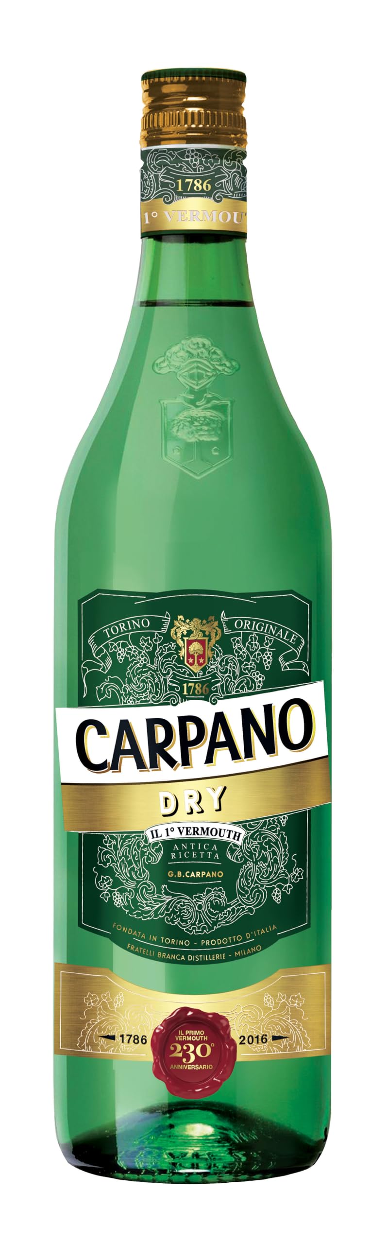 Carpano Dry Vermouth 18% vol. (1 x 0,75l) | Trockener Wermut aus Italien | Perfekt auf Eis oder in Cocktails