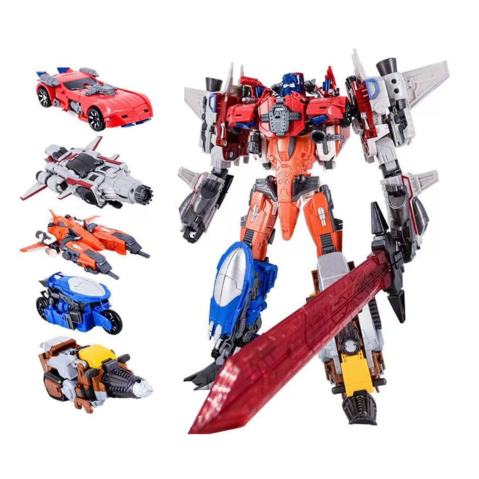 TANGMUER Transformation Toys 5in1 Computron Scattershot Strafe Nosecone Lightspeed Afterburner Robot Model Toys KO Version