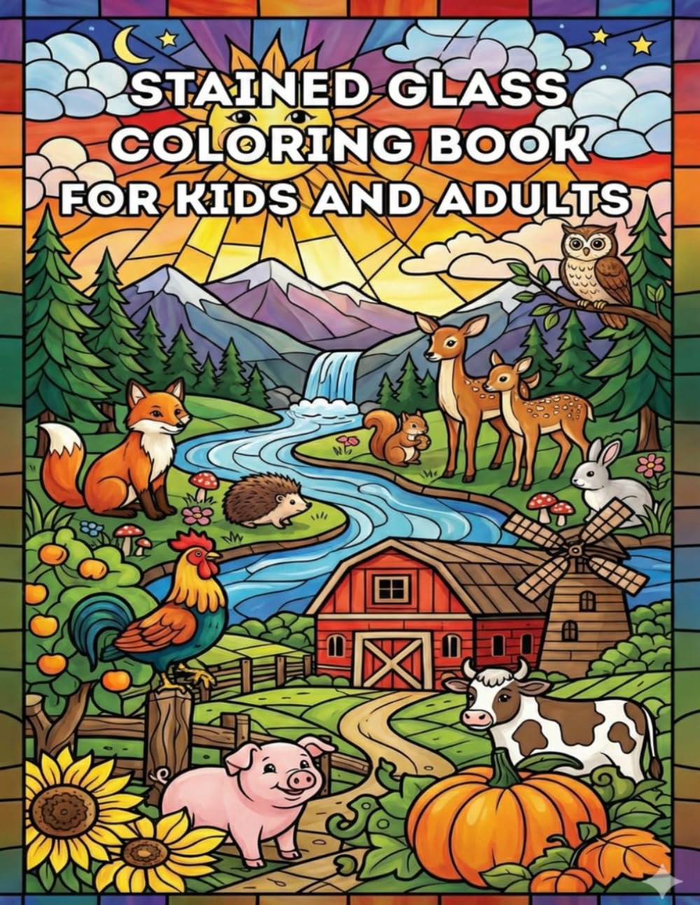 Stained Glass Escape: A Beautifully Relaxing Coloring Book for Kids and Adults: Beautiful Stained Glass–Inspired Pages for Relaxation and Creative Flow