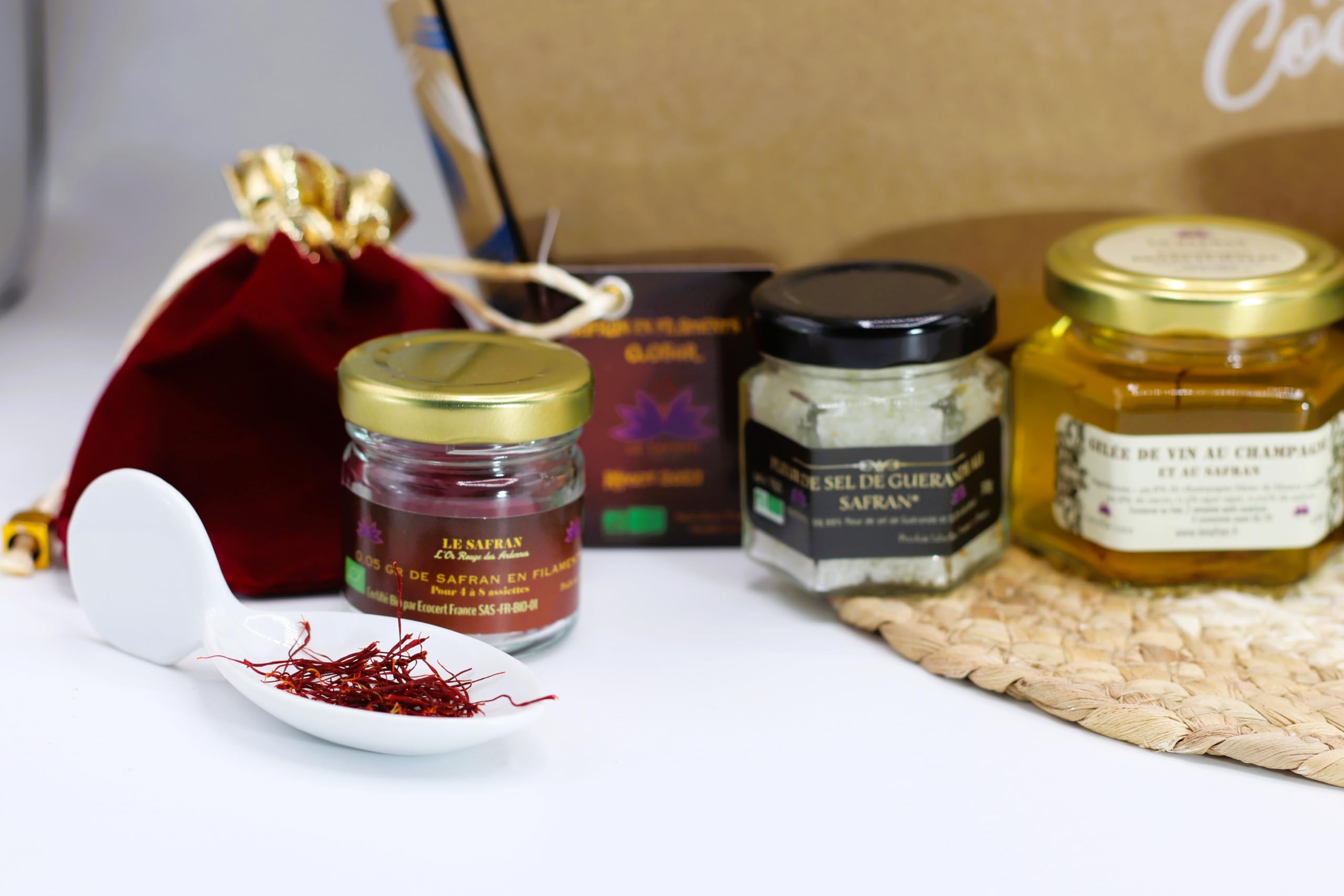 Coffret cadeau - colis gourmand- Produit 100% français et BIO au safran -Direct productrice