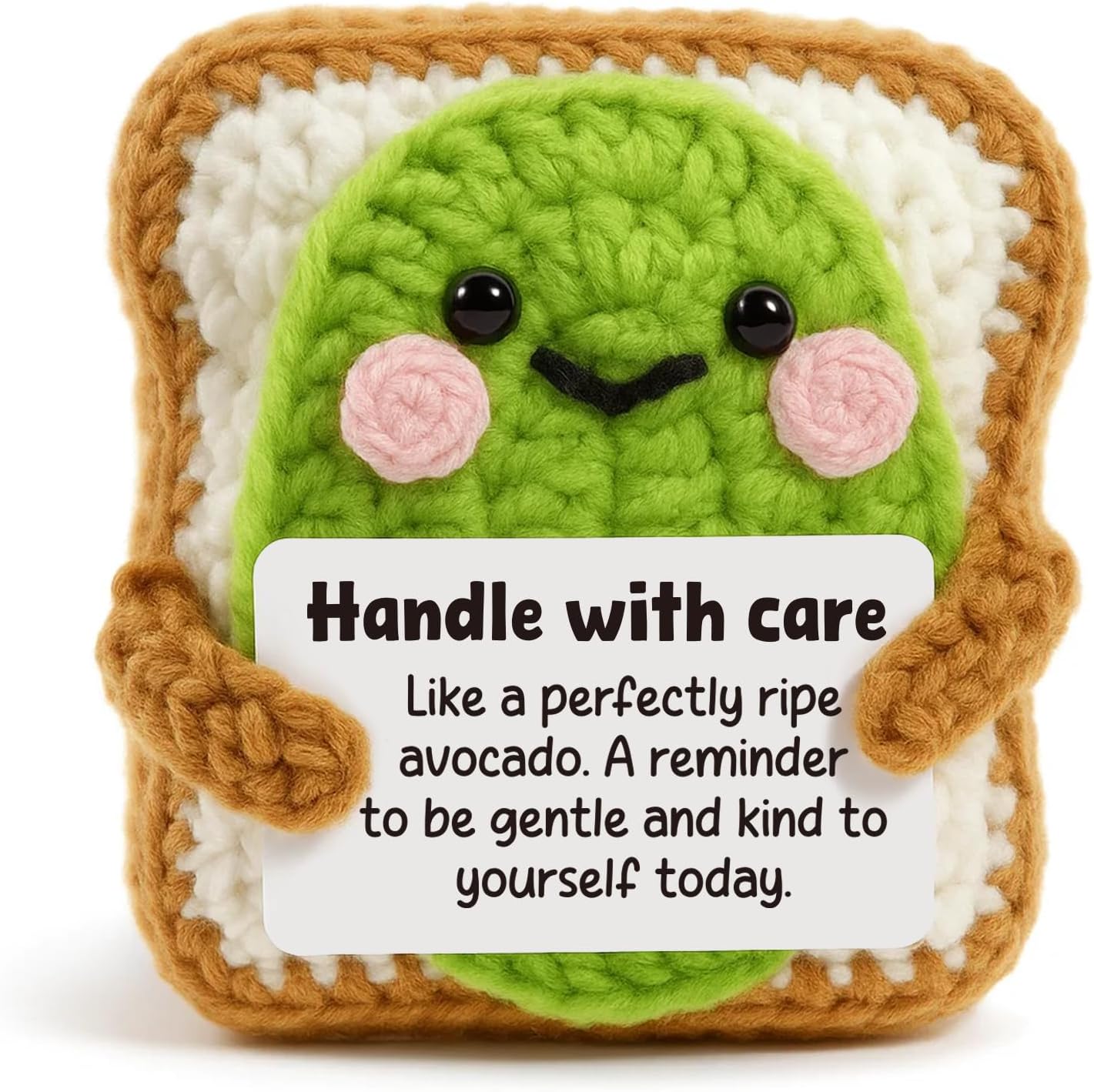 Kindbots Avocado Toast Robot Self Care Gift | Mental Health Reminder for Anxiety Relief | Mindfulness Present for Women, Friend with Gentle & Kind Affirmation