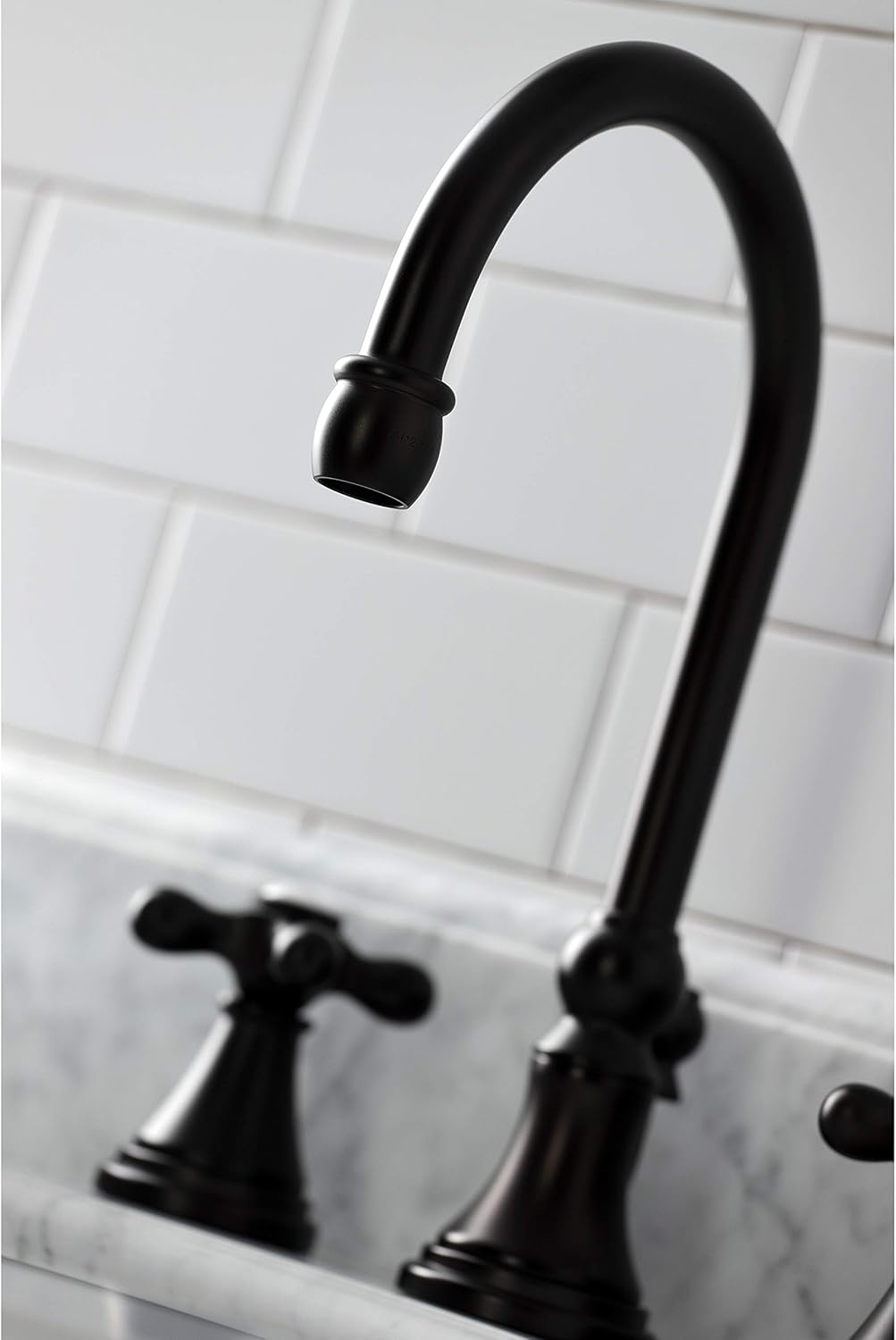 Kingston Brass KS2985AX Governor Widespread Lavatory Faucet with Brass Pop-Up with Metal Cross Handle, Oil Rubbed Bronze