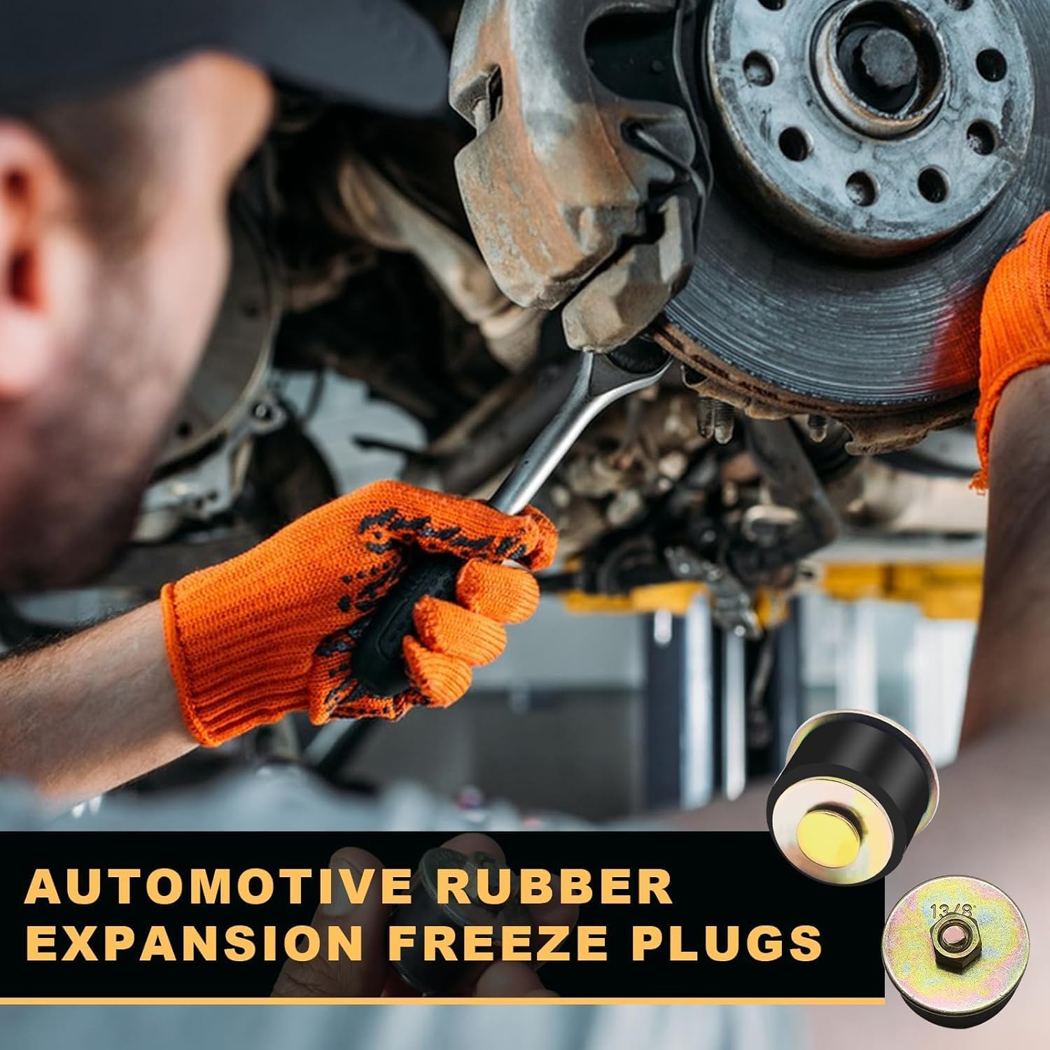 Siptenk 27pcs Expandable Freeze Rubber Plugs Assortment Kit, 13 Sizes Automotive Frost Expansion Plug Fit Hole 3/4" to 2-3/8" (19mm - 60mm)