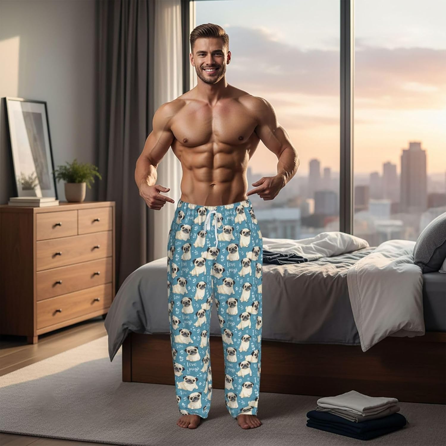 Mens Christmas Flannel Fleece Pajama Pants Men's Sleepwear Bottoms Lounge Pjs Pants with Pockets S-5XL - Image 3