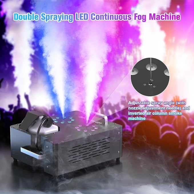 Máquina de Humo Profesional 2000W con 16 LED RGB y Control DMX miniatura 5