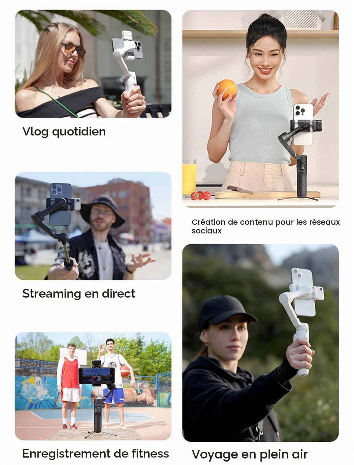 hohem iSteady V3 Gimbal-Stabilisator für Smartphone, AI-Tracker, magnetisches Fülllicht, abnehmbare Fernbedienung, integrierte Stativ-Verlängerungsstange, verbesserter