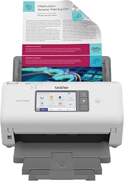 Brother ADS-4700W Professional Desktop Scanner with Fast Scan Speeds, Duplex, Wireless, and Large Touchscreen, White