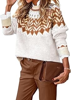 Women's Casual Mock Neck Ribbed Sweater Pullover 2025 Fall Long Sleeve P...