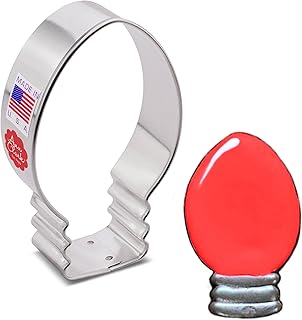 Christmas Lights/Light Bulb Cookie Cutter, 3.25", Made in USA by Ann Clark