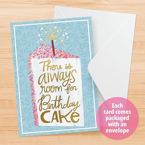 Miniatura 3 de Tarjeta de felicitación desplegable de cumpleaños  Tarjeta de felicitación de cumpleaños en 3D "Always Room for Birthday Cake" para amigos,