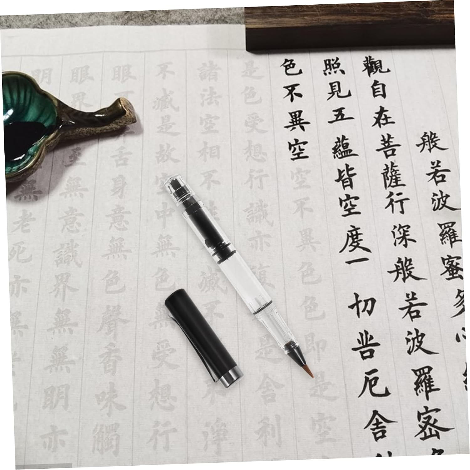 VILLCASE 2pcs Traditional Calligraphy Brush Pen Chinese Calligraphy Supplies Refillable Writing Brush Pen Fountain Ink for Art and Writing