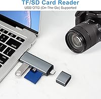 Vista 5 de BorlterClamp - Lector de tarjetas SD USB C 5 en 1, lector de tarjetas micro SD, USB C a USB 3.0 y adaptador de lector de tarjetas de memoria