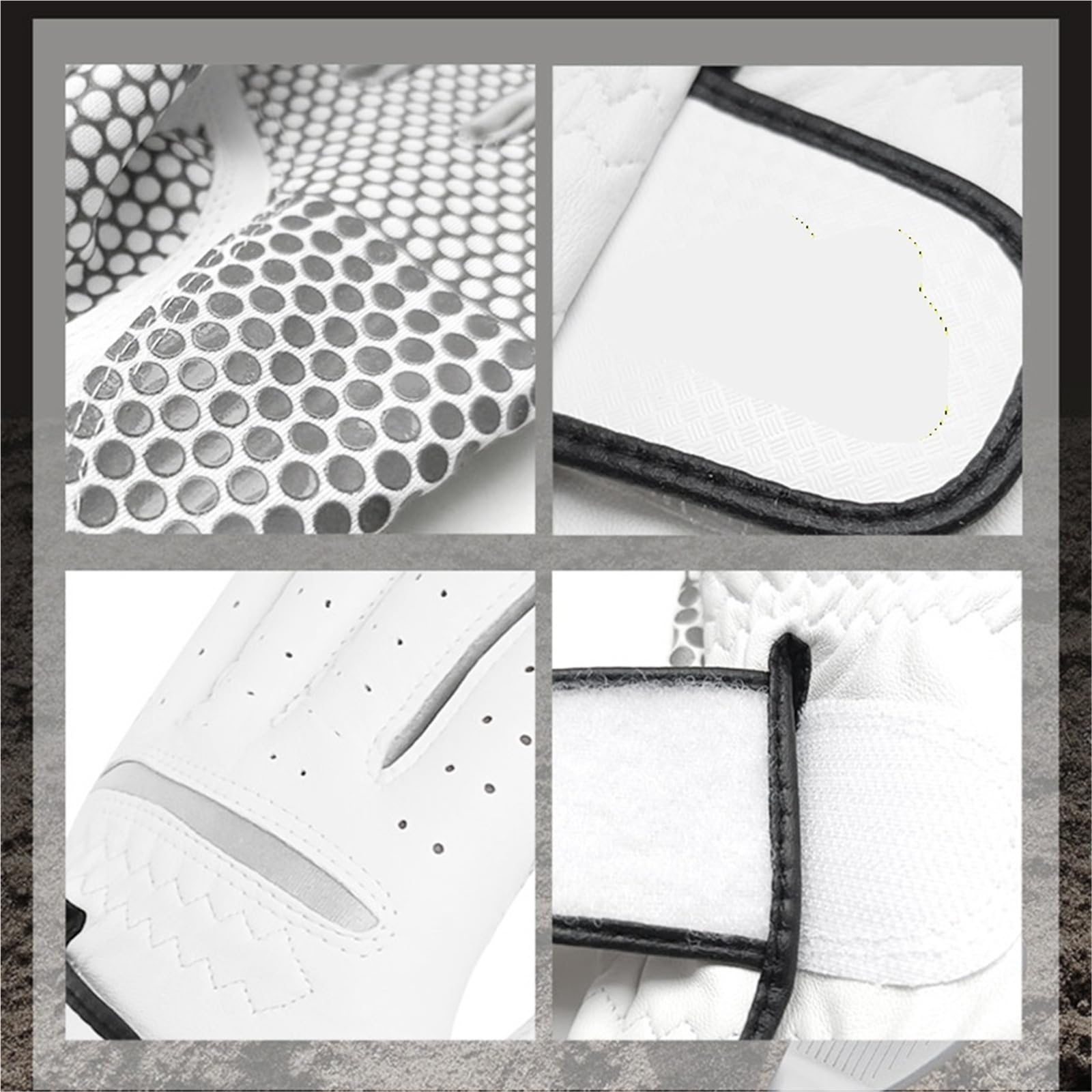 GVOVLVF Gant de golf pour homme en peau de mouton véritable blanc respirant, antidérapant, doux et confortable