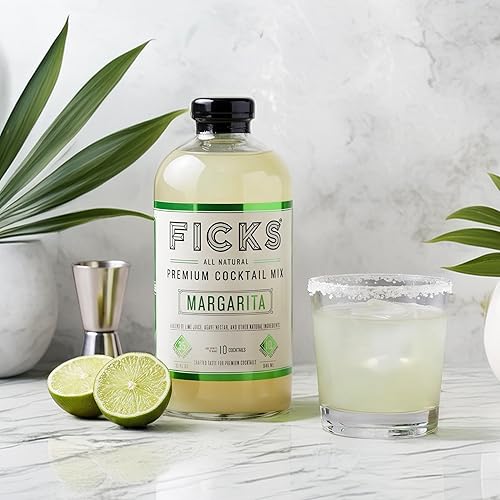 Miniatura 4 de Ficks Mezcla de cóctel Margarita Premium (paquete de 3)  Jugo de lima real y agave hace 10 bebidas por botella, totalmente natural, baja en azúcar y