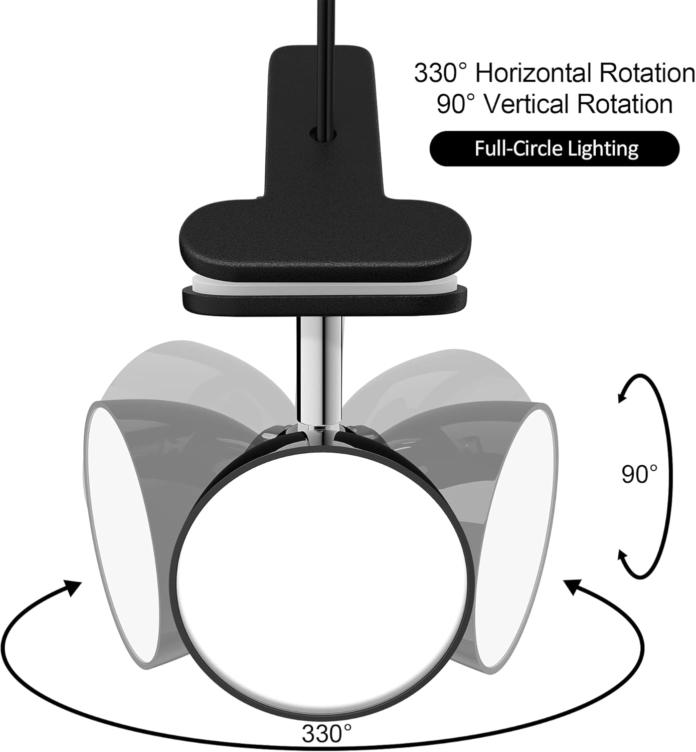 deeloop Eye-Care LED Reading Light for Living Room Set | Black*1 & White*2 Book Reading Light Bundle