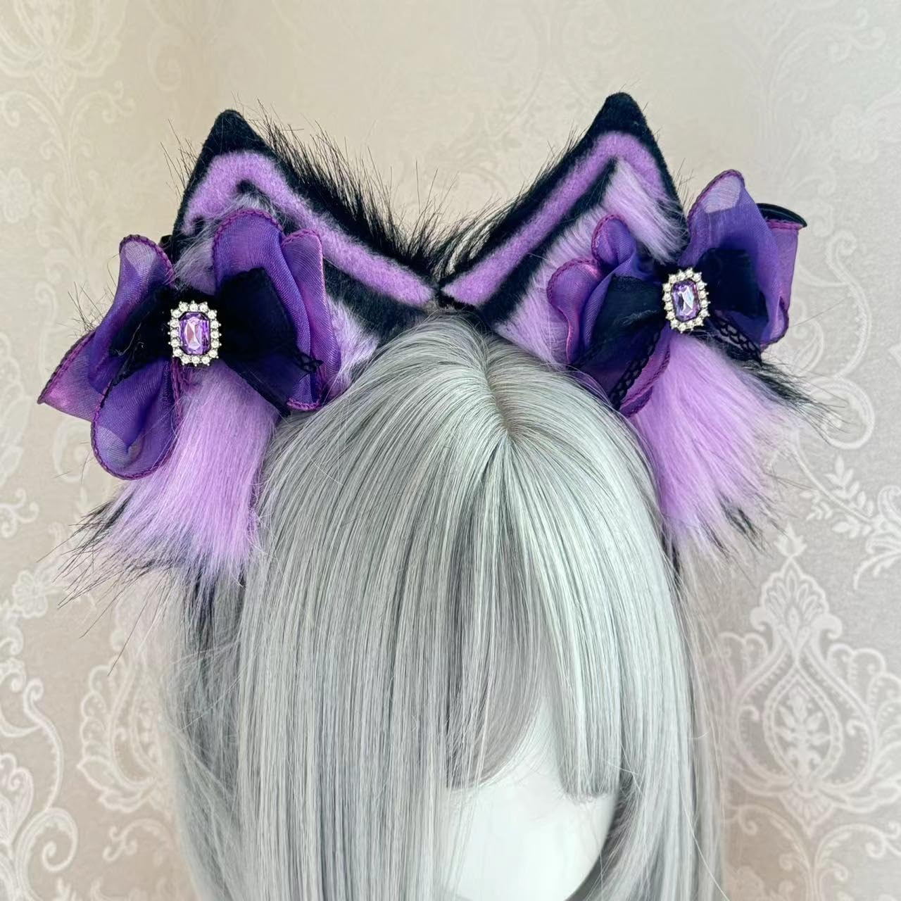 Ekwikzz Cat Cosplay Ears Cat Ears Headbands Clips Accessories Punk Gothic Cross NEW01-ALL