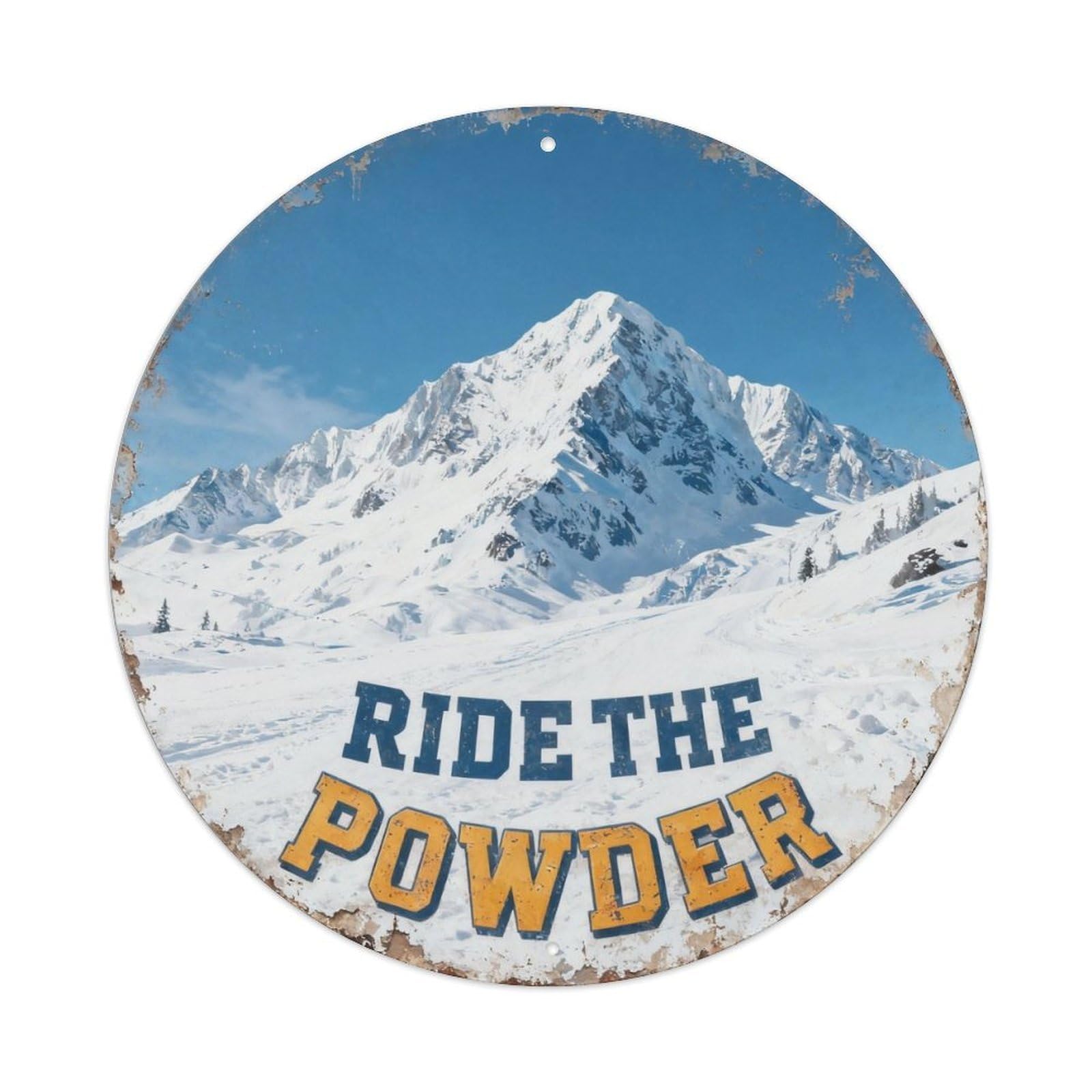 Ride The Powder Metal Tin Sign Plaque