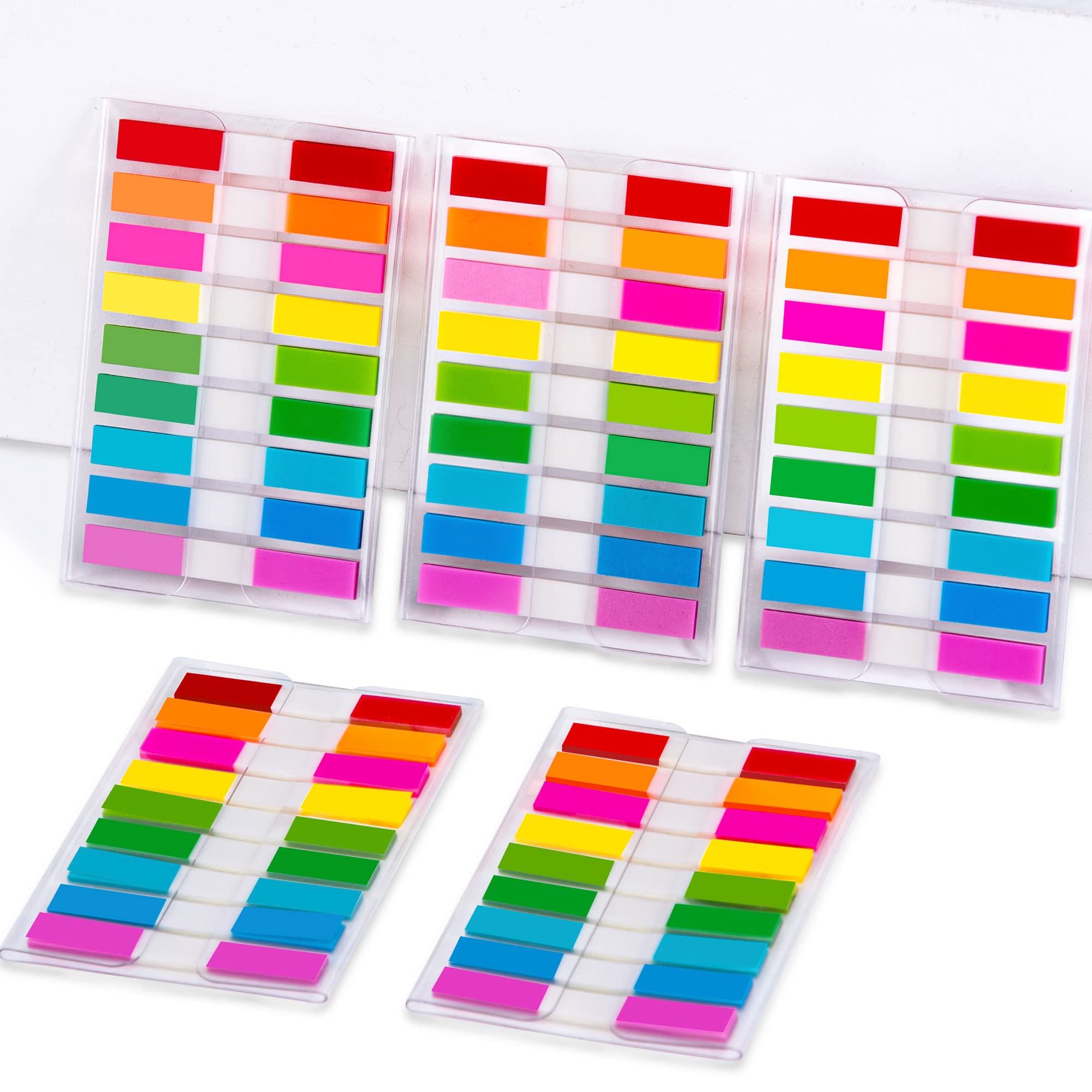 Golcellia 900 Pieces Sticky Tabs Transparent Page Markers, Highlighter Strips for Bookmarks, Writable and Repositionable Index Tabs, Tabs for Annotating Books