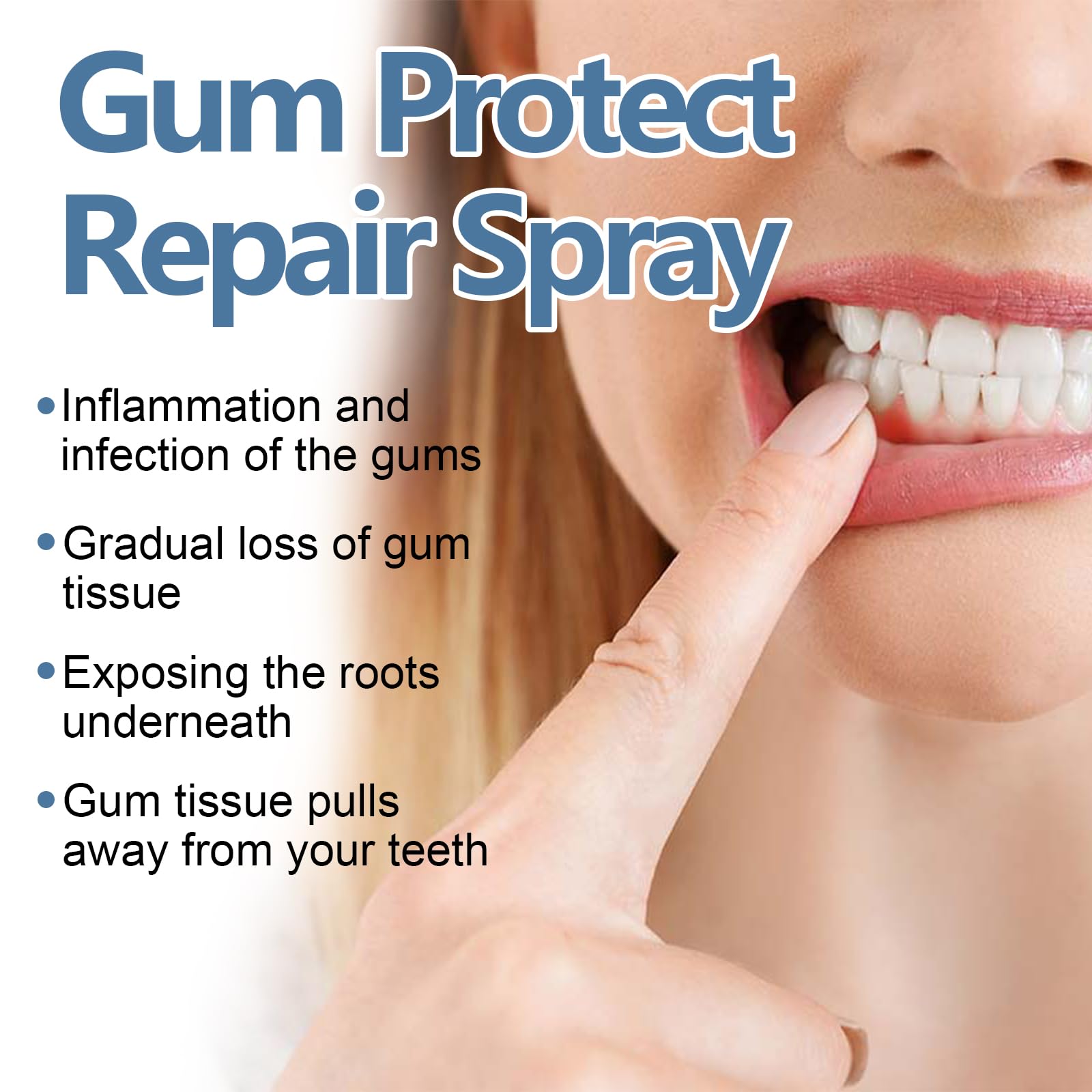 Trattamento riparatore per gengive retratte, spray antidolorifico dentale, spray orale alla propoli, sollievo dal mal di denti, lenimento rapido delle gengive, attenuazione (8 pezzi)